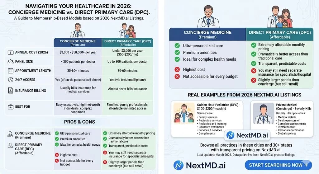 Concierge Medicine vs Direct Primary Care (DPC) in 2026: The Complete Side-by-Side Comparison