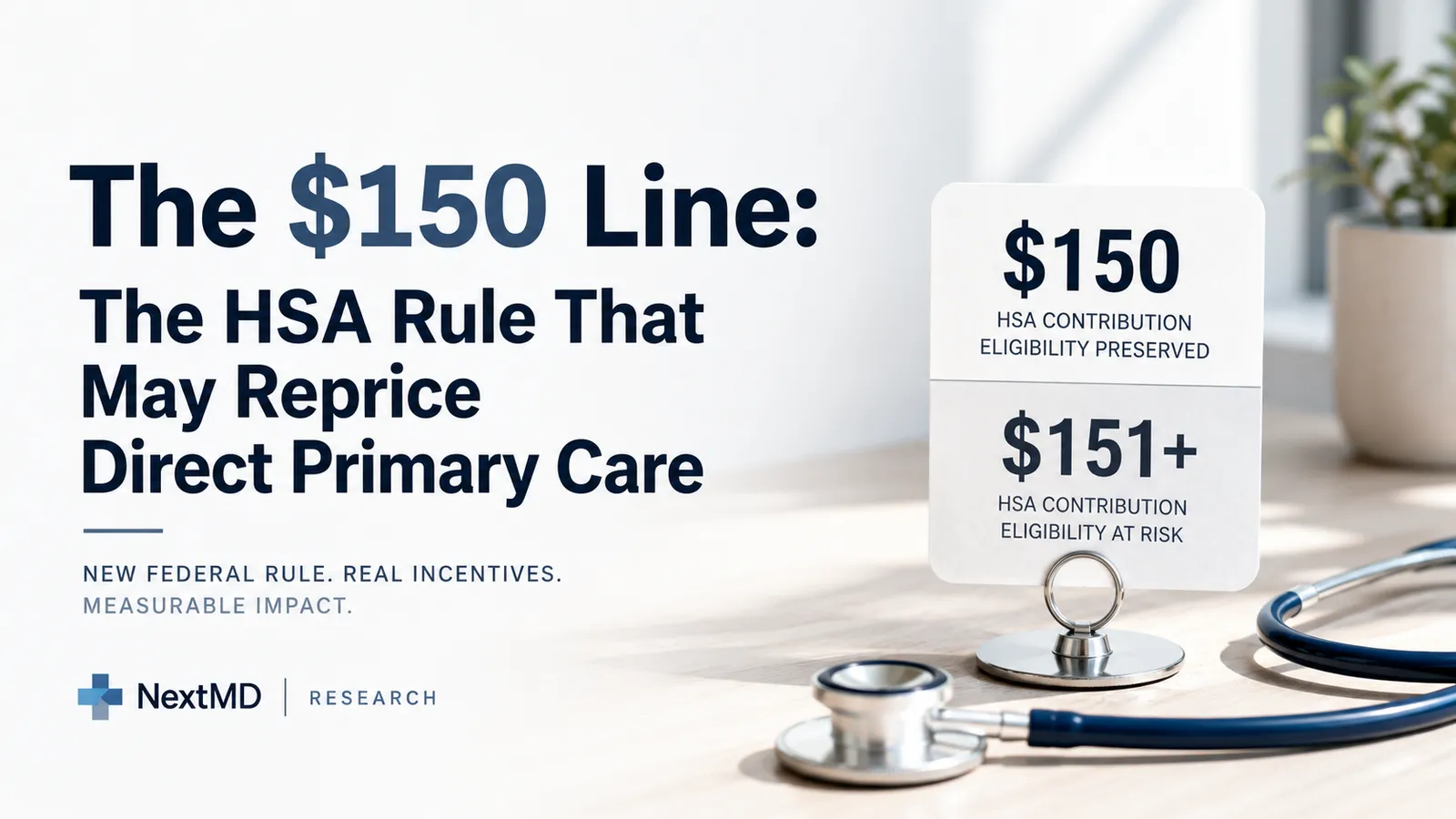 The $150 Line: The HSA Rule That May Reprice Direct Primary Care