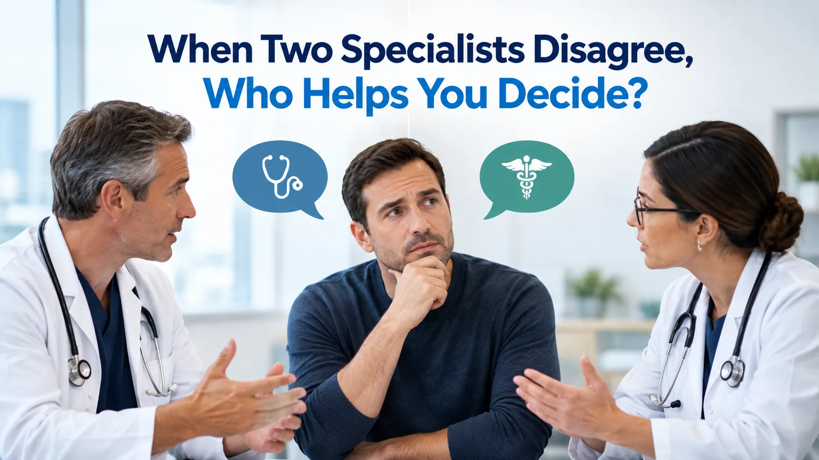 When Two Specialists Disagree, Who Helps You Decide?